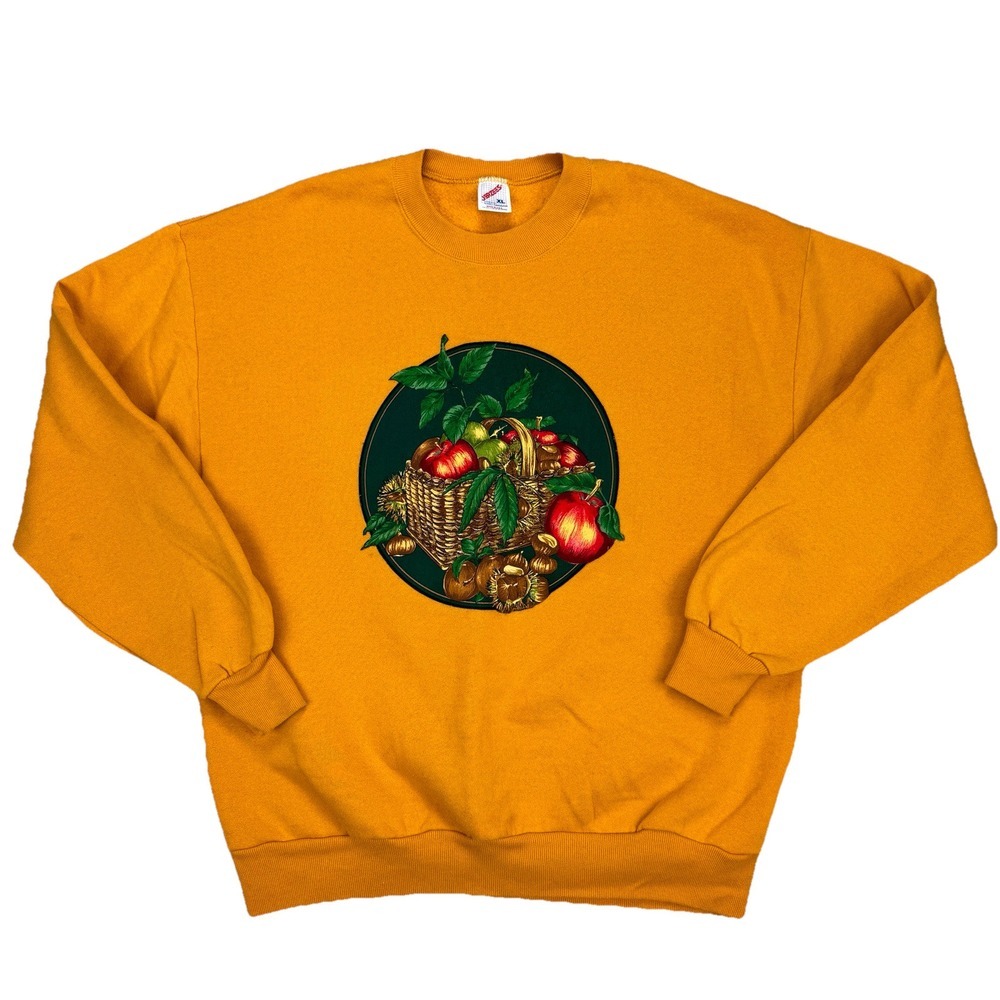 Vtg 90s Jerzees Russel Sweatshirt Size XL Art Fruit Crewneck Core Made In USA